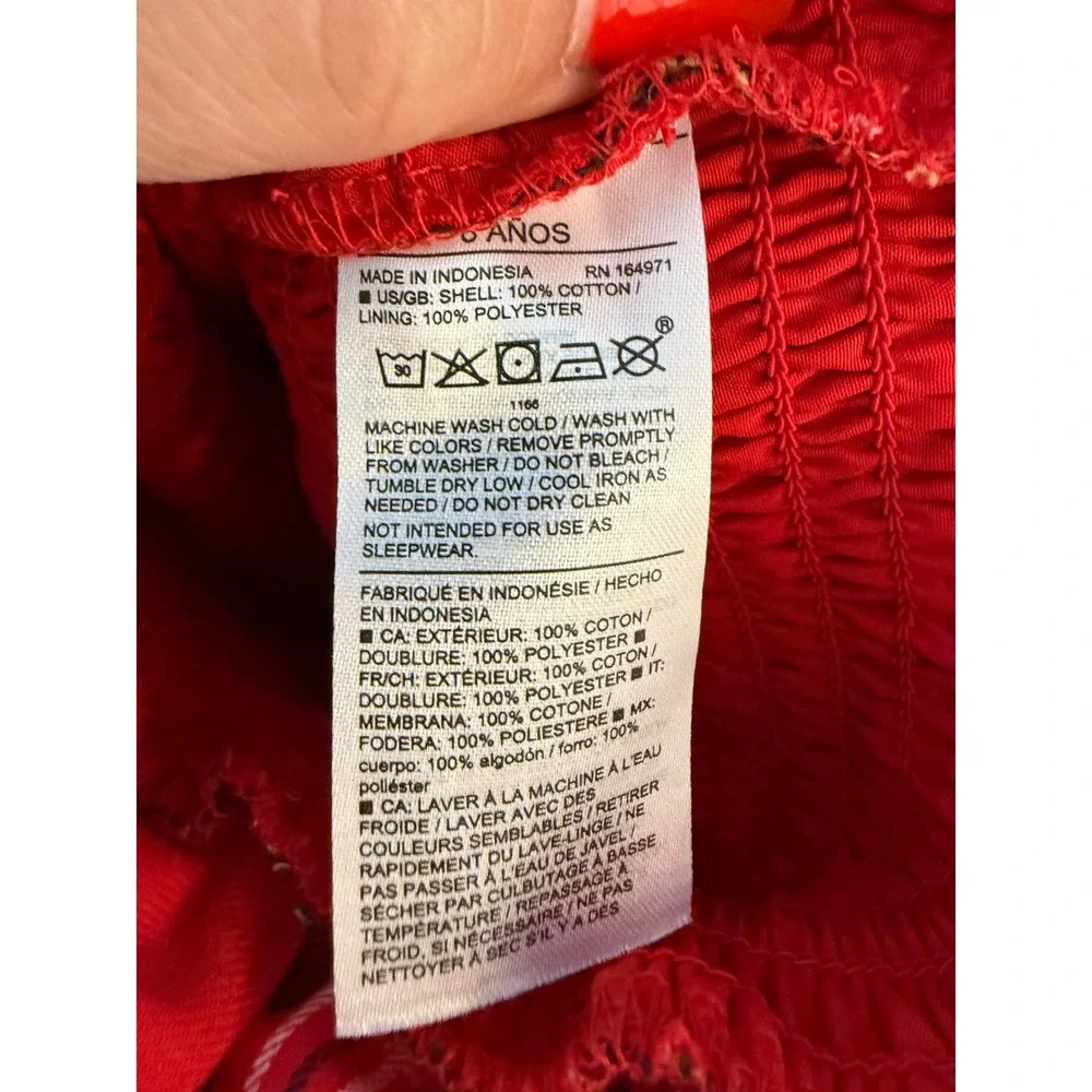 Janie and Jack Girls Red Plaid Tartan Smocked Top Puff Sleeve Holiday Size 8